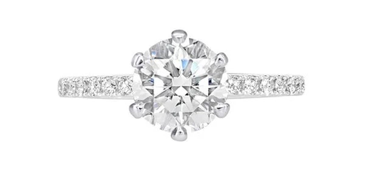 Handcrafted diamond engagement ring with pavé band photographed for Scagnetti Fine Jewellers Perth