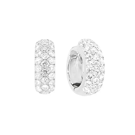 Diamond & Platinum Huggie Earrings