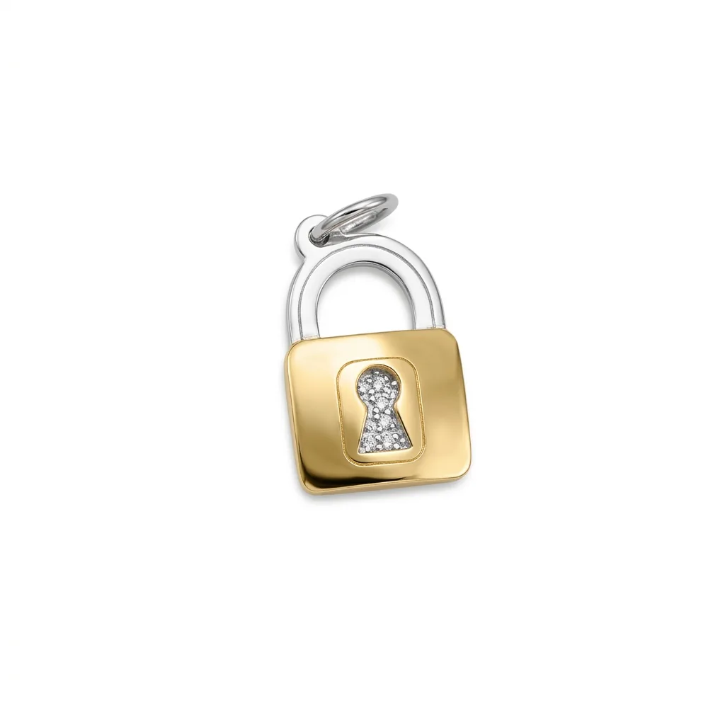 Two-Tone Gold Lock Charm