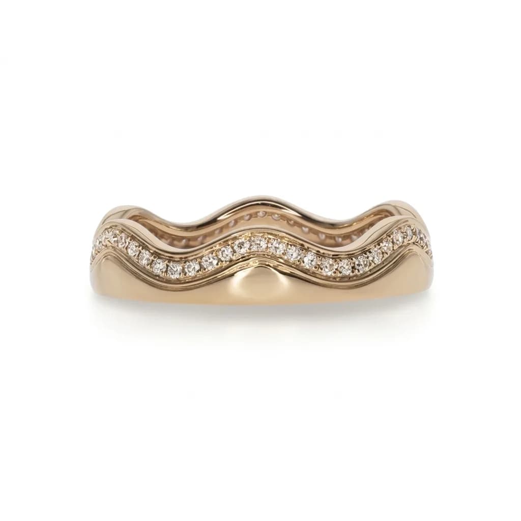 Wave Band Ring in 18k Rose Gold