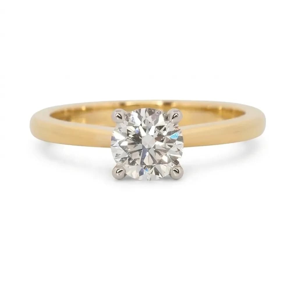 Diamond Solitaire Ring in 18k Yellow Gold