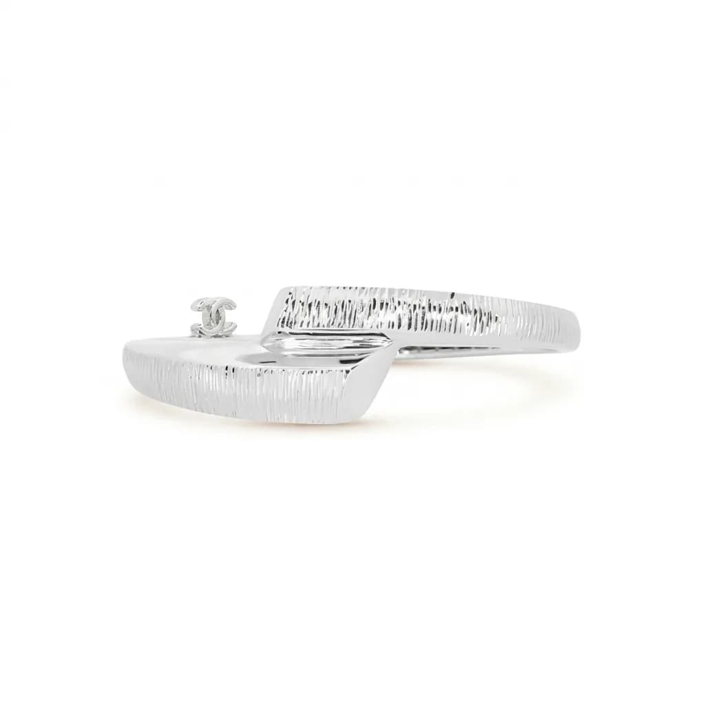 Textured White Gold Bangle