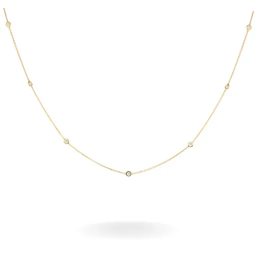 Floating Diamond Necklace in 18k Yellow Gold
