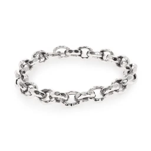 Hammered White Gold Bracelet
