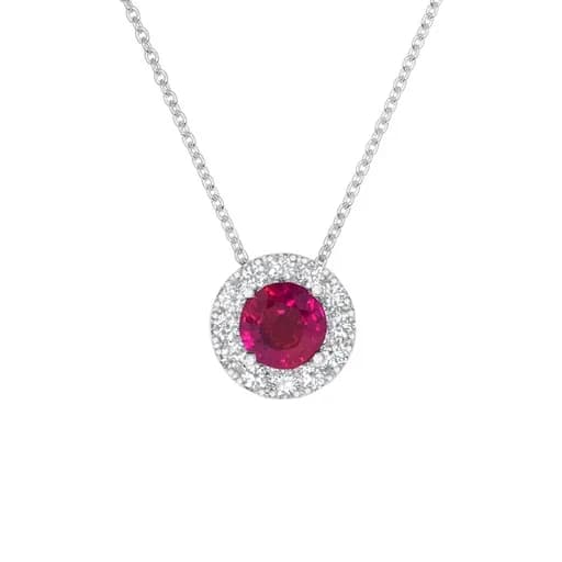 Ruby & Diamond Pendant in 950 Platinum